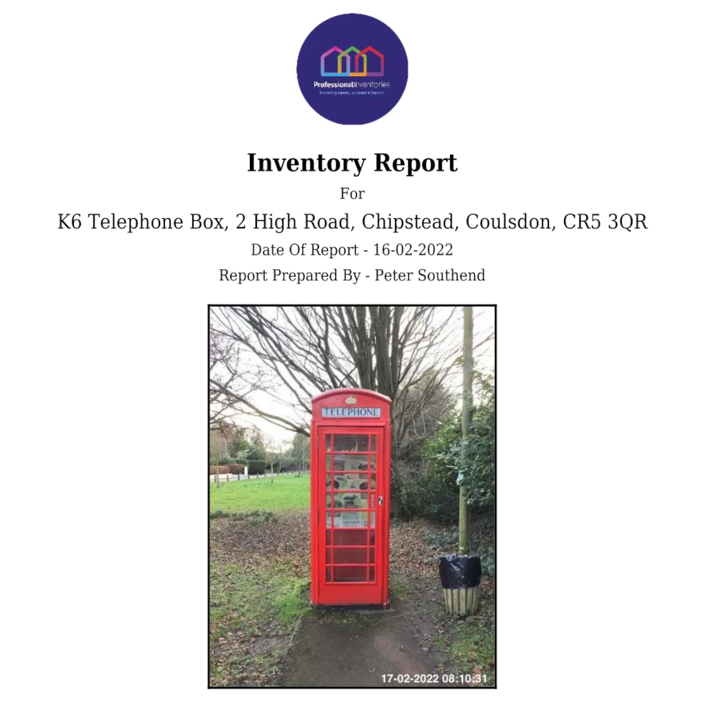 Inventory Of A Red Telephone Box