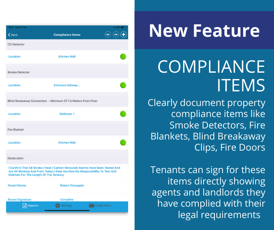 Feature Highlight Compliance Items